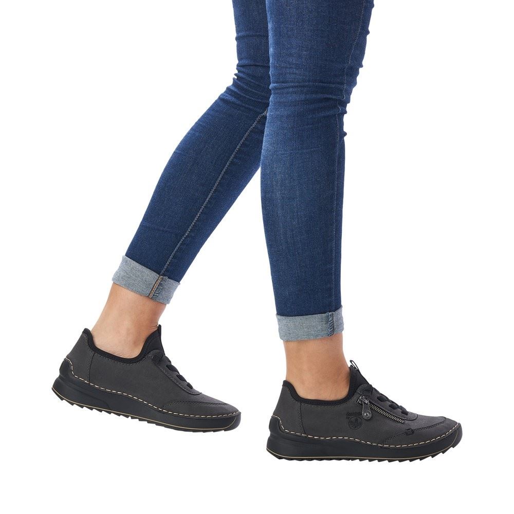 Rieker Antistress Damen Slipper Schnürschuh grau S22 51568-45 36 | stromboli/schwa | F