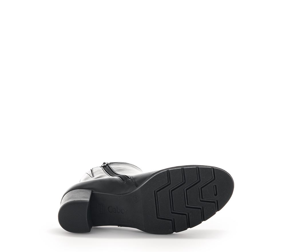 Gabor Stiefelette klassisch Leder Comfort- Mehrweite G schwarz S23  32.071.57 