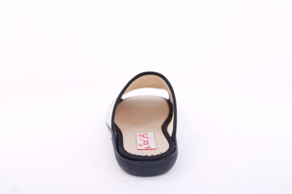 s`knöpfli Damen Pantolette Hausschuh Motiv blau S13 Z28827 