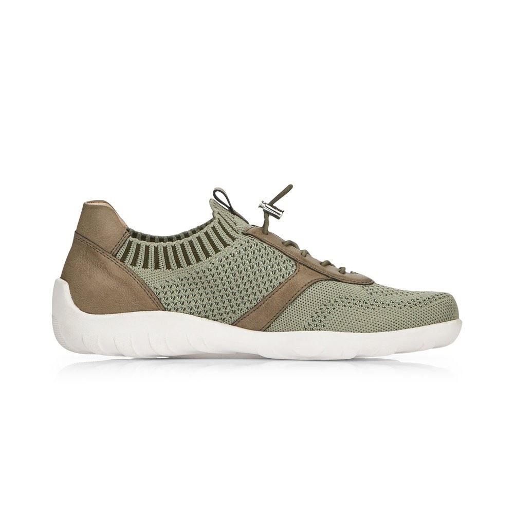 Remonte Sneaker Slipper Halbschuh grün softfoam R3511-54 37 | olive/olive | G
