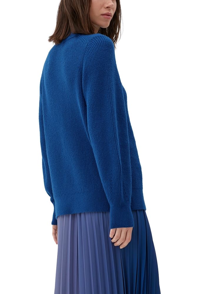 s.Oliver Damen Strickpullover Turtelneck Stehkragen weite Ärmel rosa, blau, schwarz S22  2123882 40 | 4082 LILAC/PINK | 