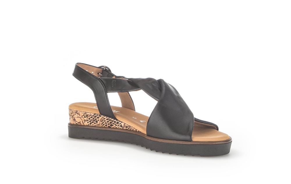 Gabor Sandalette Keilabsatz schwarz S13  22.751.27 