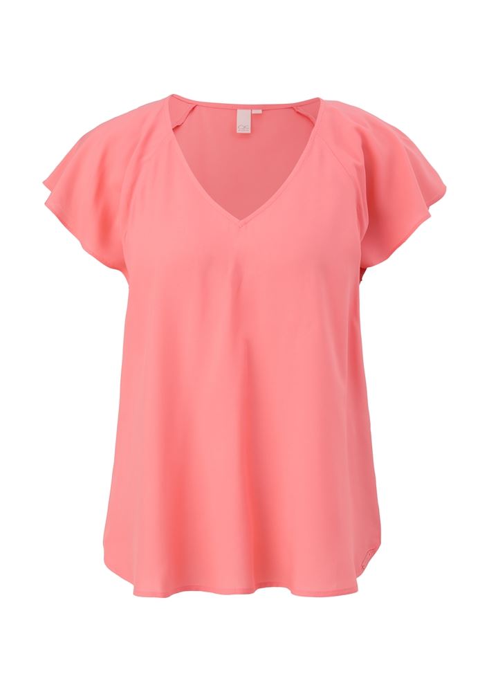 QS designed by Viskosebluse mit V-Ausschnitt S13 2132616 