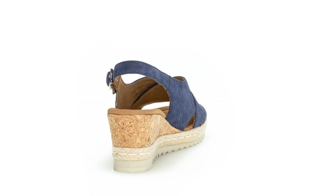 Gabor Sandalette Keilabsatz Leder blau 82.831.26 