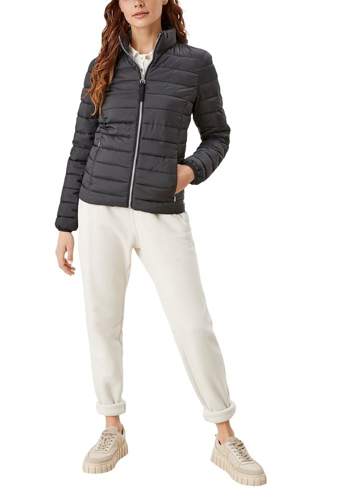 s.Oliver leichte  Damen Steppjacke Stehkragen blau schwarz S22  2116407 44 | 9999 GREY/BLACK | 