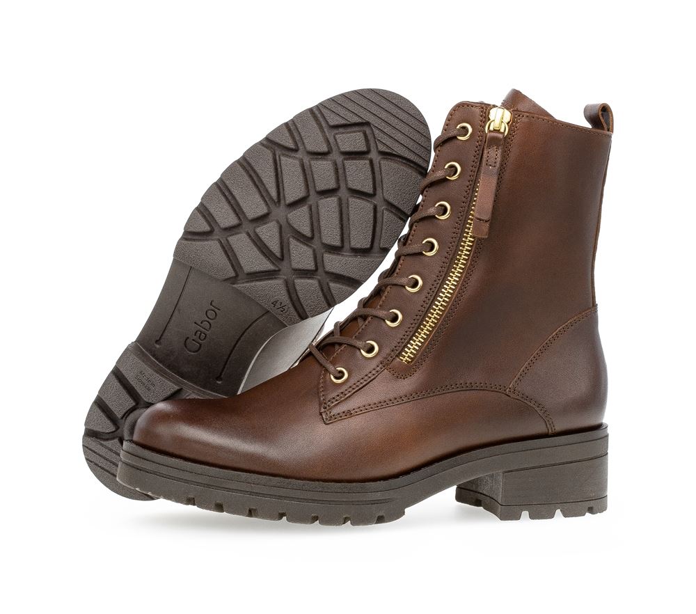 Gabor Biker Boots Leder Wechselfußbett braun S23 32.785.55 