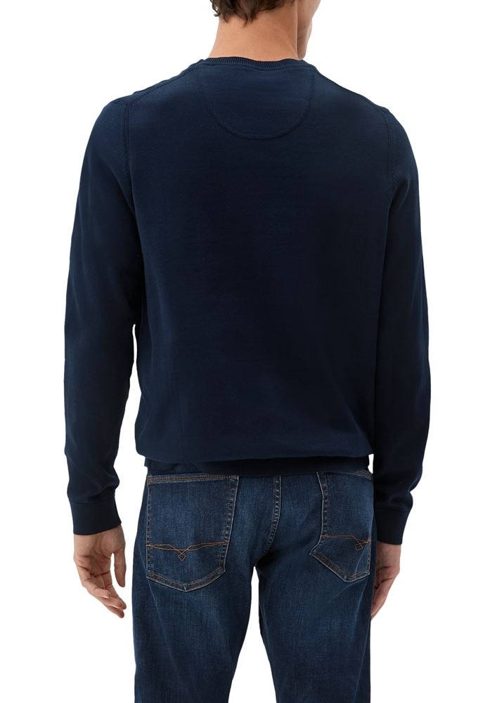 s.Oliver Herren Feinstrickpullover Rippbündchen Baumwolle blau,schwarz S22 2121351 XXL | 79W0 GREEN | 