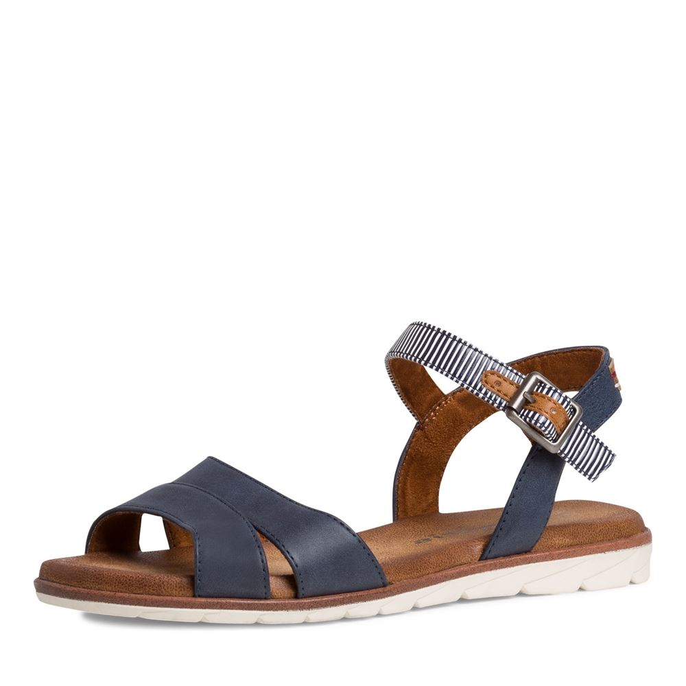 Tamaris Sandale Riemchen gelb blau 1-1-28110-26 