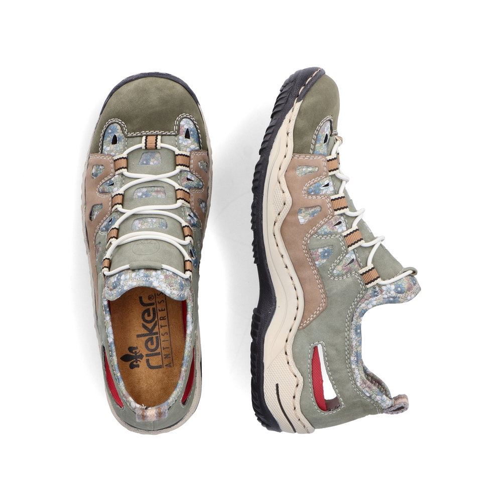 Rieker Antistress Damen Slipper Schlupfschuh sportlich Wechselfußbett grün S13  L0539-52 