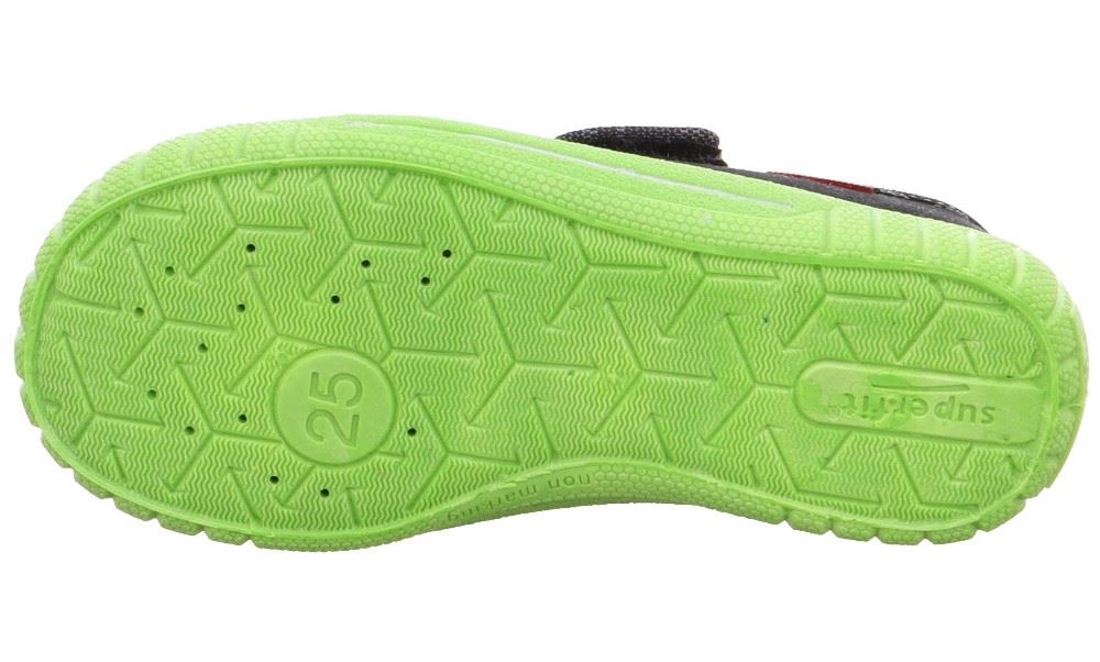 superfit Hausschuh BILL Schwarz Grün Dino 1-800278-0030 