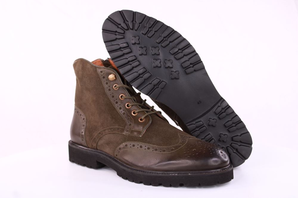 Marc Shoes NATHAN Herren Schnürboot Brogue Lochverzierung grün olive  S21 831631 