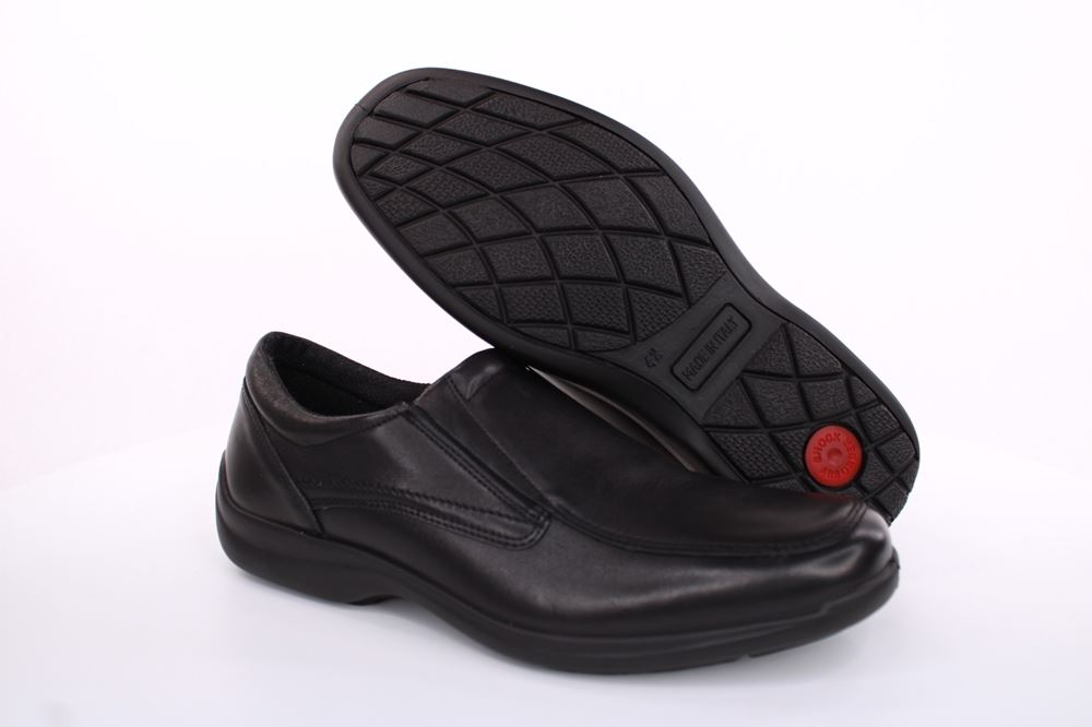 Imac Herren Slipper Schlupfschuh Leder klassisch schwarz S13 350600 