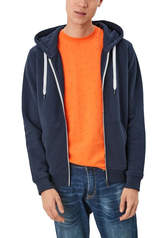 QS deigned by Sweat-Jacke grau,blau S13  2109834 