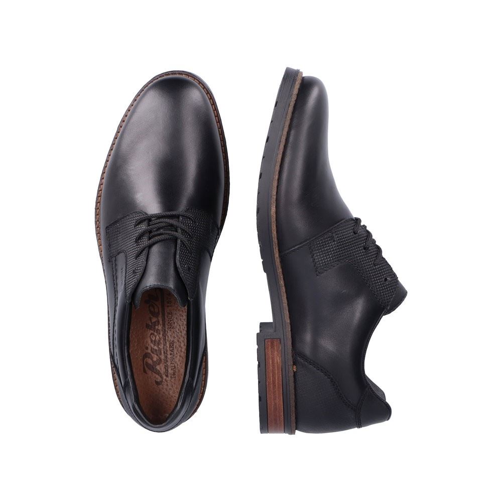 Rieker Antistress Herren Schnürschuh klassisch Business -Schuh Leder schwarz S22 14603-00 