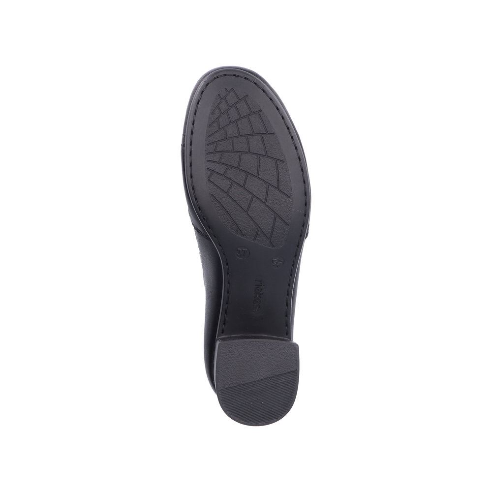 Rieker Antistress Damen Slipper Trotteur Leder Blockabsatz schwarz S23 41657-00 