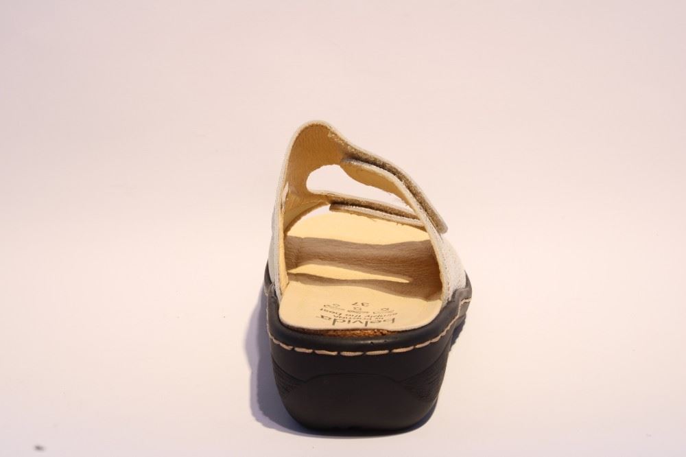 Portina Bequempantolette Wechselfußbett komplett Leder beige  10302 41 | beige | 