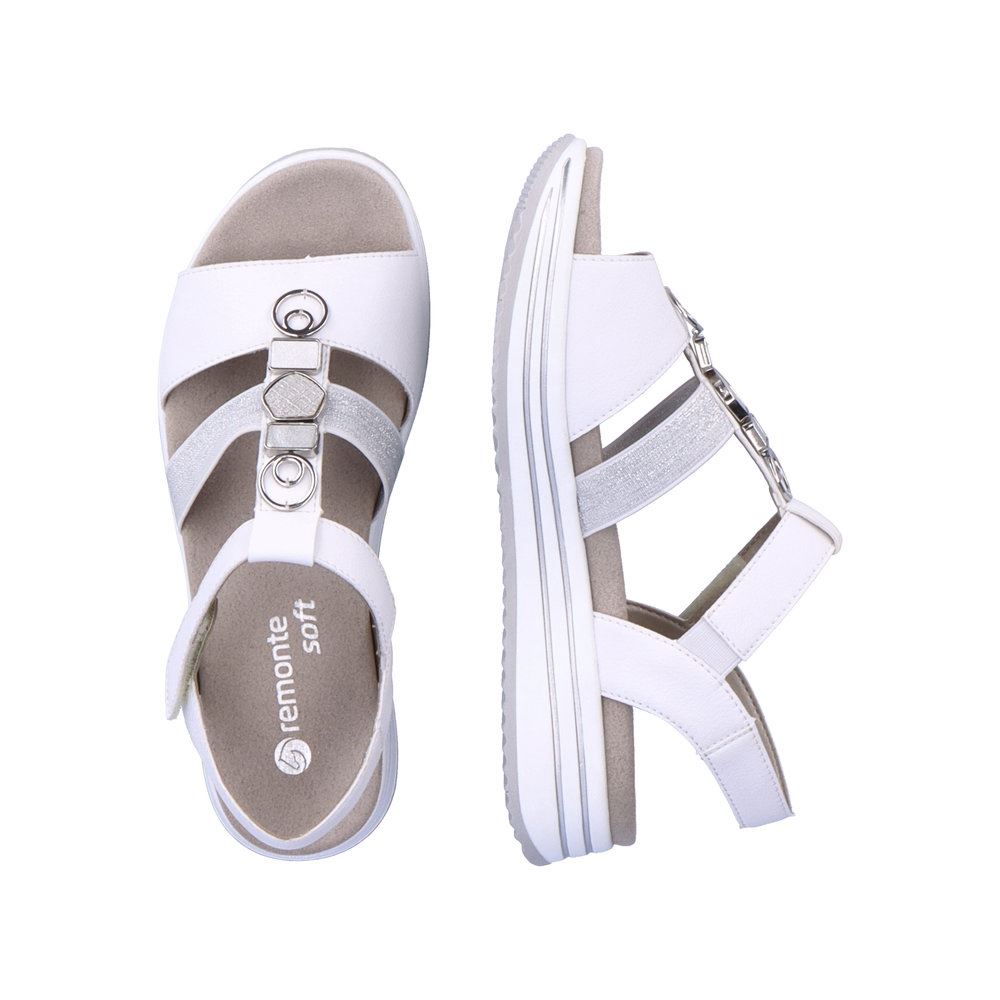 Remonte Damen Riemchensandalen edelweiß-mondgrau S13 R2962-80 