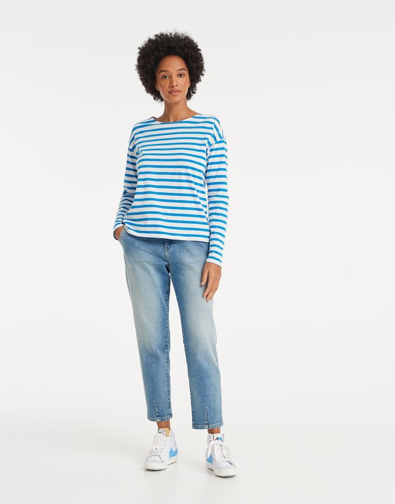 OPUS Streifenshirt Santio blau S13 10132311000100 