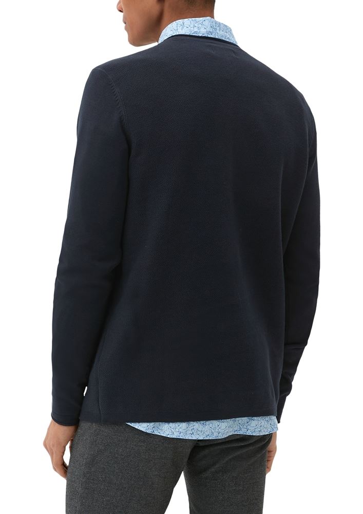 s.Oliver Strickpullover mit Rollsäumen S22 2124551 S | 9999 GREY/BLACK | 