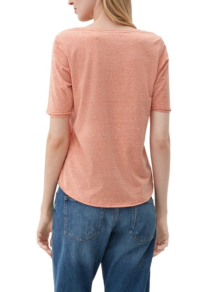 s.Oliver T-Shirt mit Rollsaum weiß, grün, schwarz, orange S13  2130253 