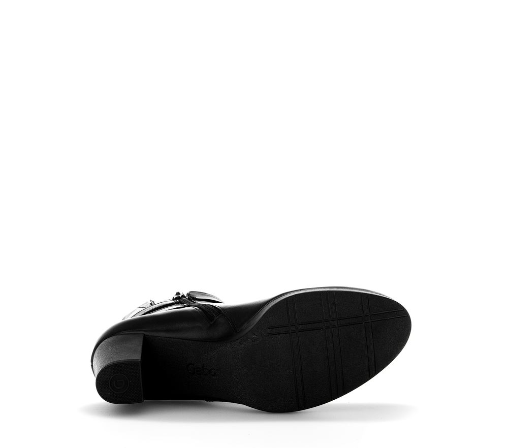 Gabor Stiefelette elegant Leder Zierschnalle Comfort- Mehrweite G schwarz S23  32.083.57 