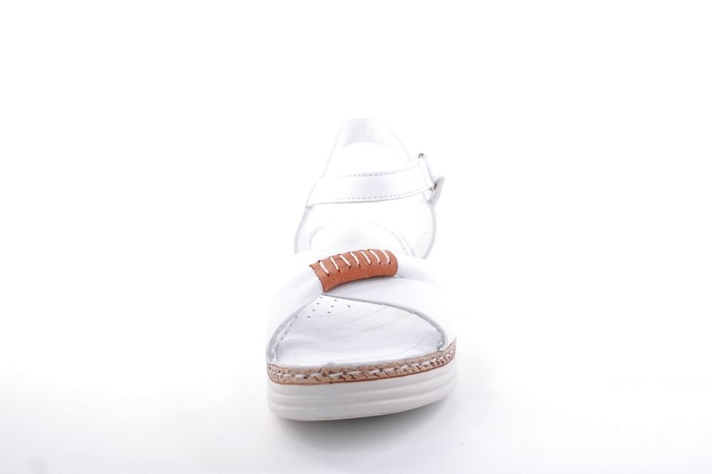 PETER ERIKSON Damen Sandale Leder Comfort- Fußbett weiß, grün S13 231533 