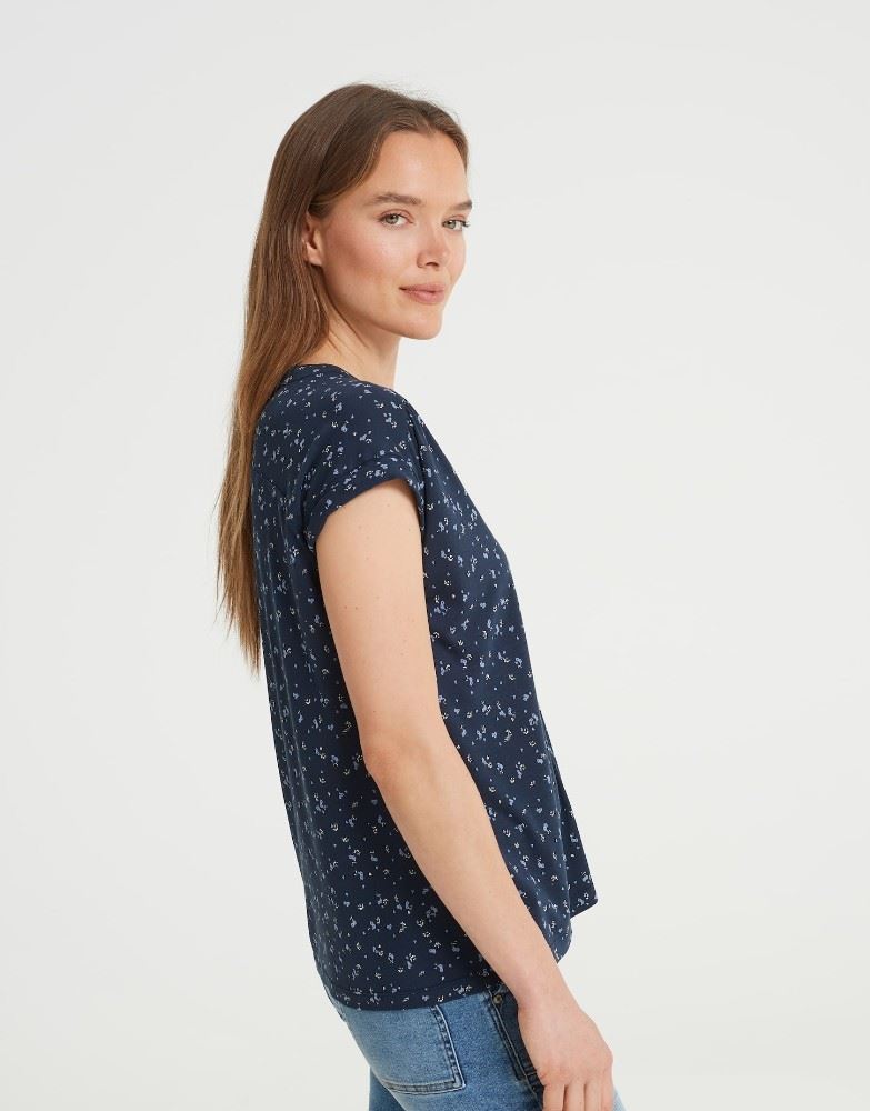 OPUS Shirt SANDI vintage flower 1/2 Arm Viskose Blütenprint S22 2260110639100 44 | 900 black | 