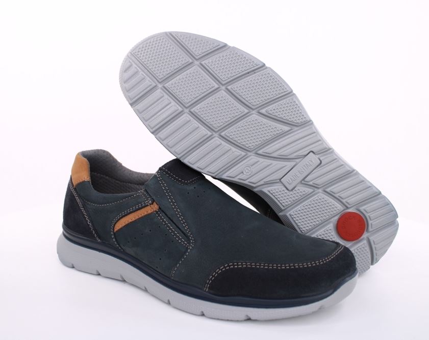 Imac Herren Slipper Leder Wechselfußbett blau S13 352151 