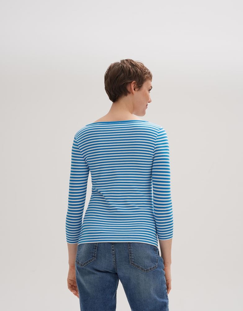 OPUS Shirt Sopili 3/4 Arm gestreift grün, blau S13  10144011138100 40 | 60019 blue up | 