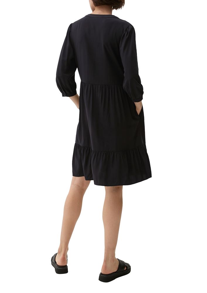 s.Oliver Volantkleid aus Viskose grün, schwarz S13  2132624 