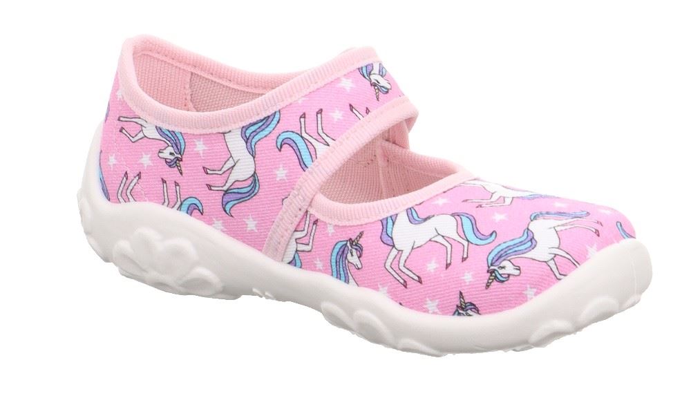 superfit BONNY - Rosa/Mehrfarbig Hausschuh mit Klettverschluss Einhorn S13 1-800283-5540 