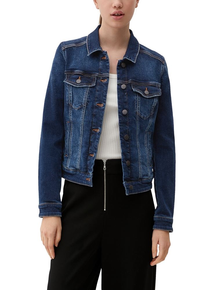 QS designed by  Jeansjacke aus Baumwollstretch blau S23  2132801 