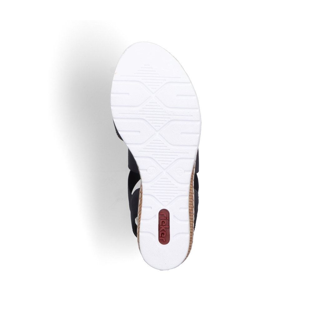 Rieker Antistress Damen Sandalette Keilabsatz Klettverschluss Gummizug schwarz S13 V38G8-00 