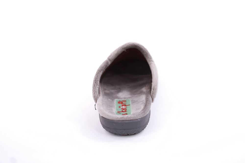 s`knöpfli Damen Hausschuh Pantolette Katzenmotiv grau S22 X27664 
