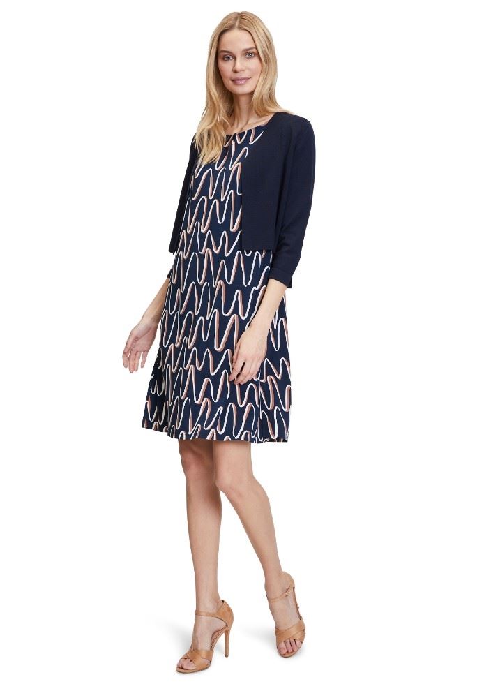 Betty Barclay Feinstrickjacke Bolero ohne Verschluss blau S22 57161036 
