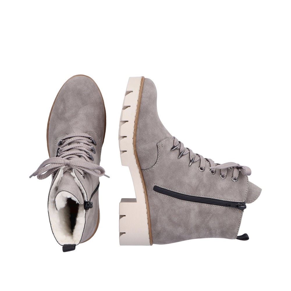 Rieker Antistress Damen Schnürboot Schnürstiefelette Warmfutter grau S22 X5701-40 