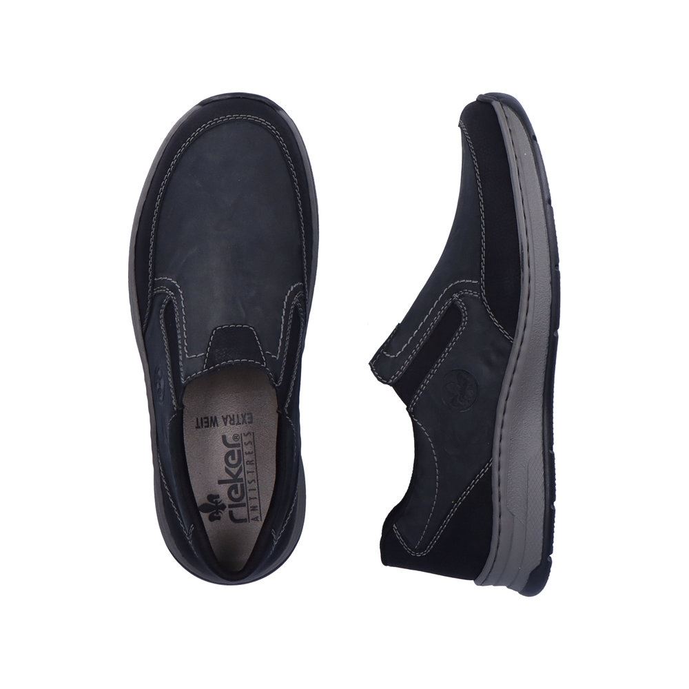 Rieker Antistress Herren Slipper Schlupfschuh Extraweite Wechselfußbett schwarz S23 14362-00 