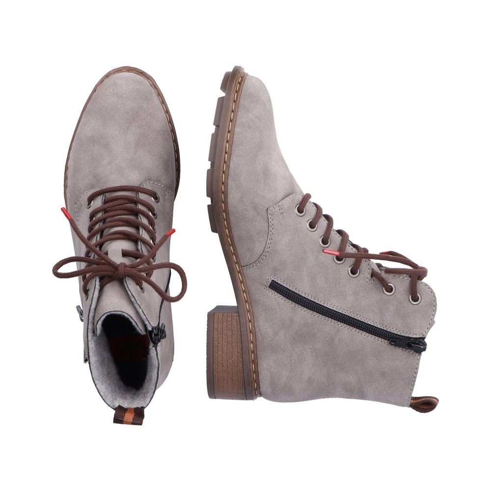 Rieker Antistress Damen Schnürstiefelette grau S22  77210-40 