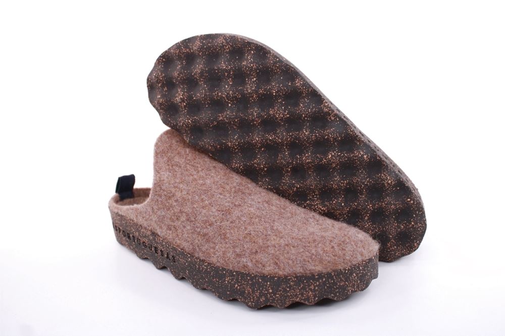 ASPORTUGUESAS Herren Pantolette Wolle Kork vegan Nachhaltig beige S22 P018061006 41 | taupe | 