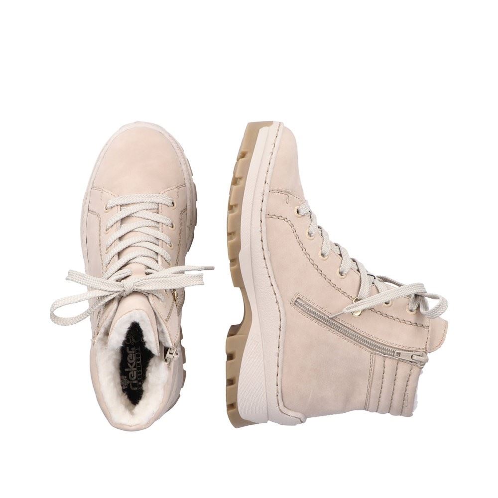 Rieker Antistress Damen Schnürboot markanter Sohle Warmfutter beige S22 X9334-62 38 | ginger/fango | F