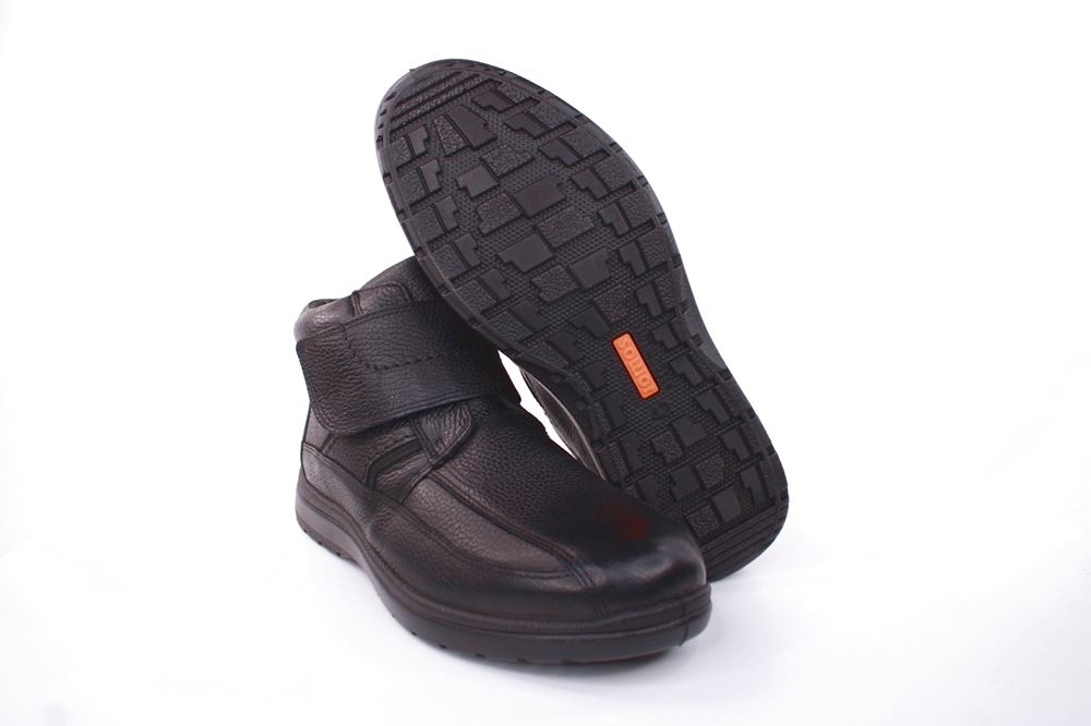 Jomos Herren Stiefelette Leder Lammfell Klettverschluss Comfortwweite H schwarz S22 464503 44 | 000 schwarz | 