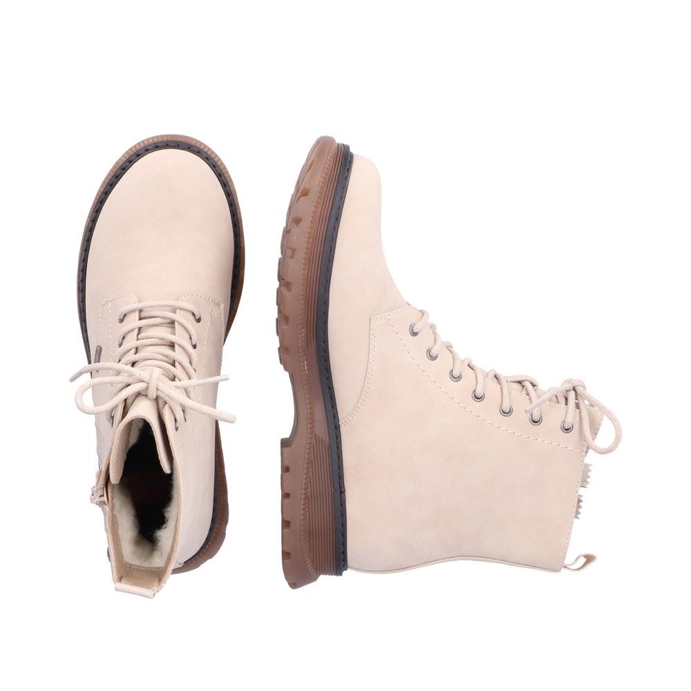 Rieker Antistress Damen Schnürboot Schnürstiefelette TEX- Membran beige S22 92821-62 