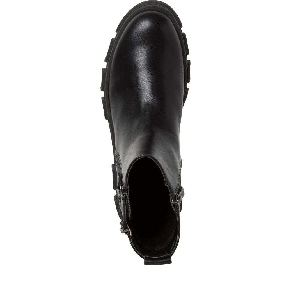 Tamaris Stiefelette derbe Sohle Zierreißverschlüße Wechselfußbett grau schwarz S22 1-1-25907-29 38 | 249 PALE GREY | 