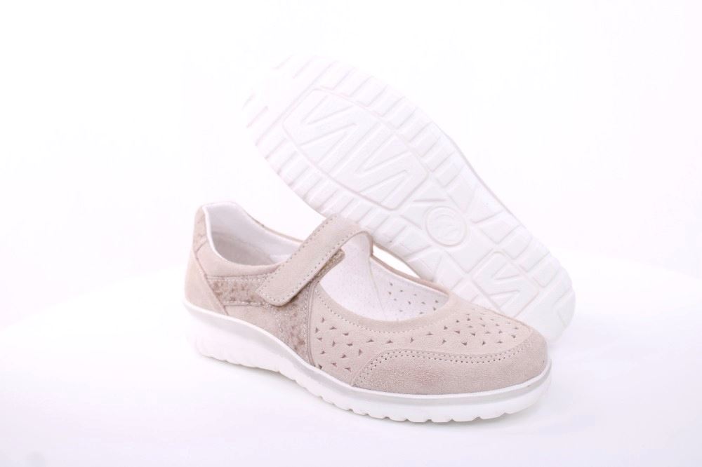 Aco Riemchenschuh DAHLIE 03  Slipper Ballerina Riemen beige S12  1125/10183 40 | 1050/2370 cream | 