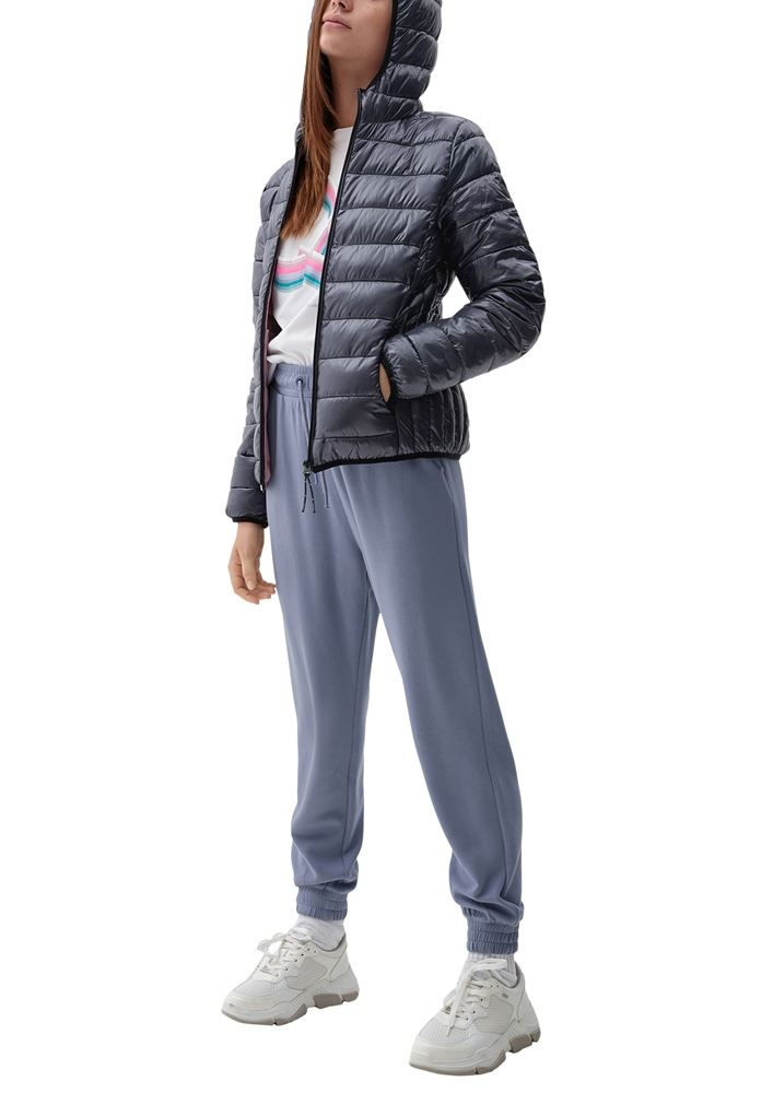 QS designed by Steppjacke Kapuze grün, grau, schwarz S22 2119390 S | 9999 GREY/BLACK | 