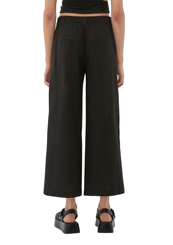 QS designed by Regular: Culotte aus Leinenmix grün,schwarz S13  2127625 