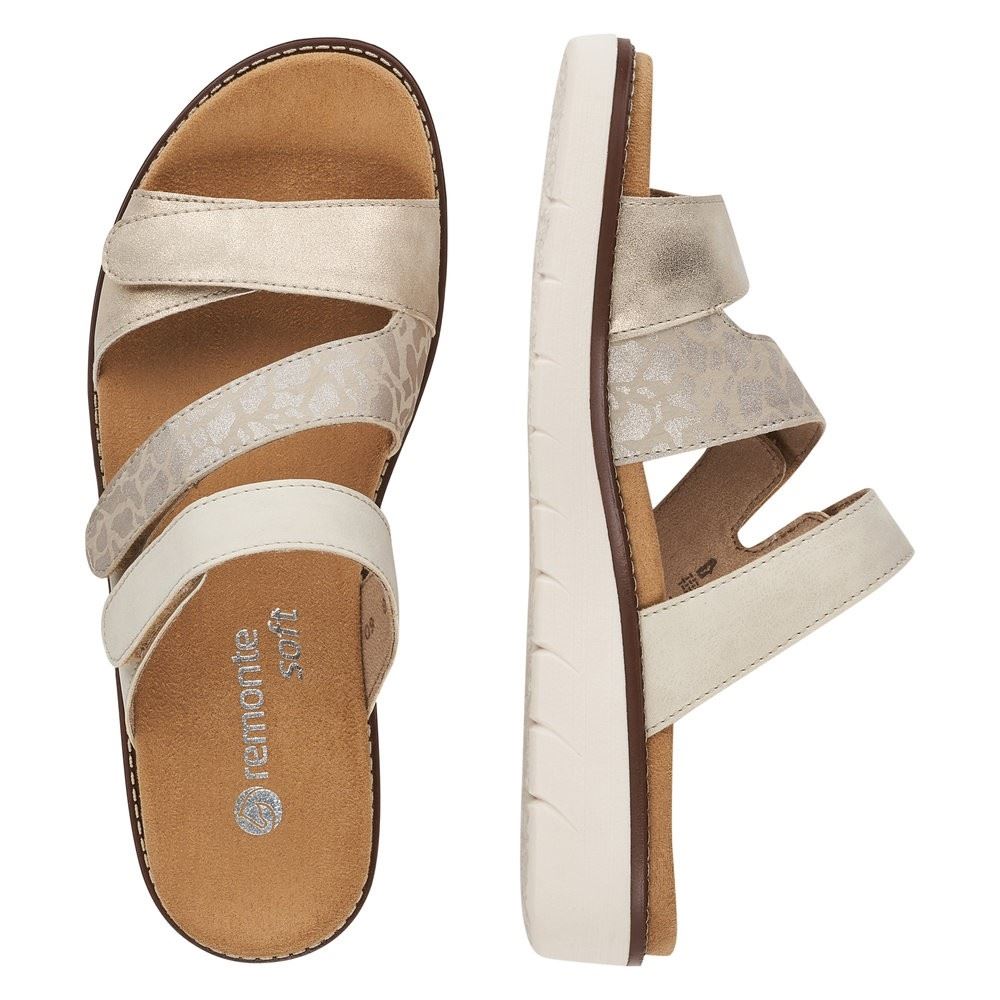 Remonte Pantolette Klettverschluss Wechselfußbett  beige S12 D2068-60 