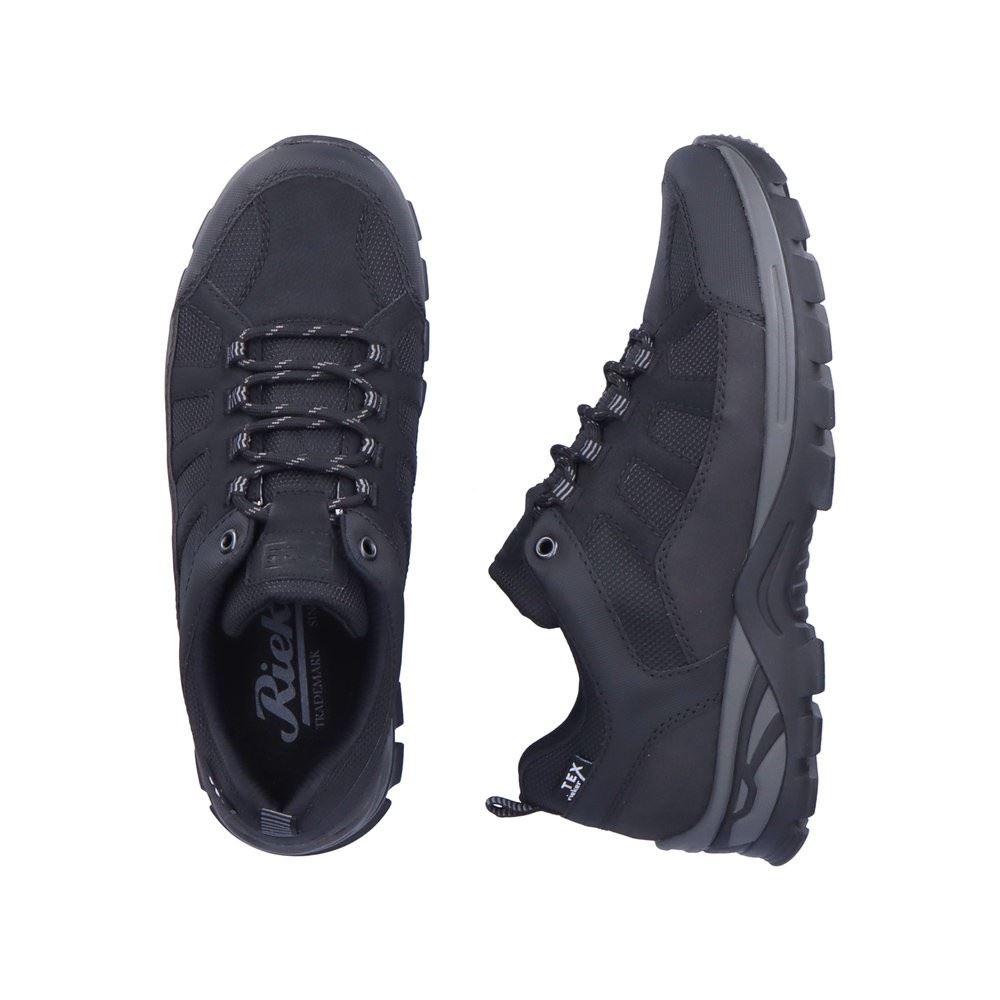 Rieker Antistress Herren Schnürschuh sportlich TEX- Membran schwarz S22 B6810-00 44 | schwarz/schwarz | G