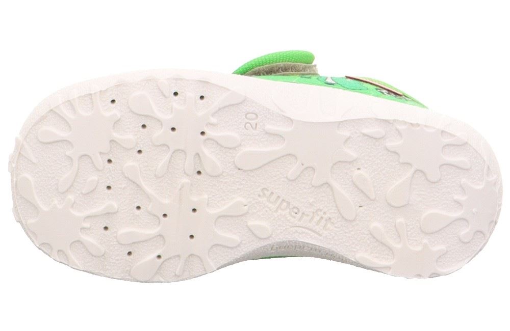 superfit SPOTTY - Grün/Mehrfarbig Hausschuh mit Klettverschluss Dino, Fußball S13 1-009246-7010 20 | grün | 