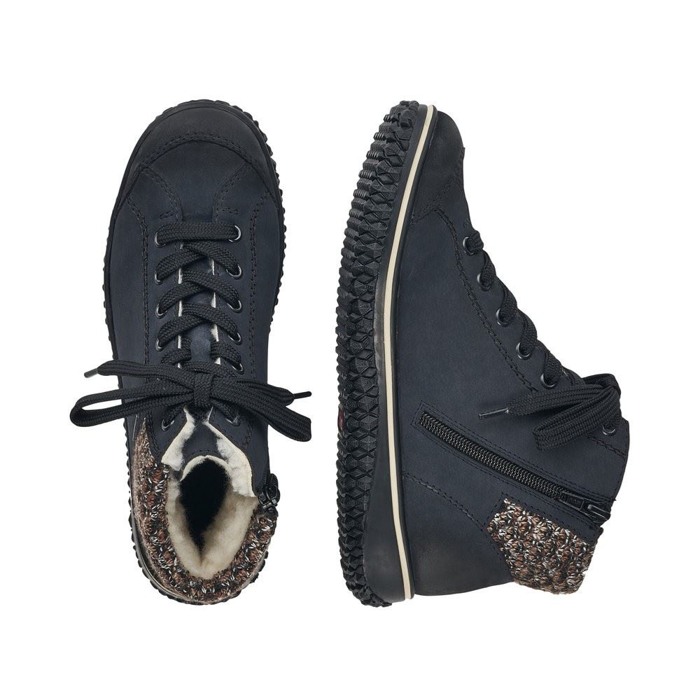 Rieker Antistress Damen Schürschuh TEX-Membran kuscheliges Warmfutter Strickbund blau S22  Z4243-14 